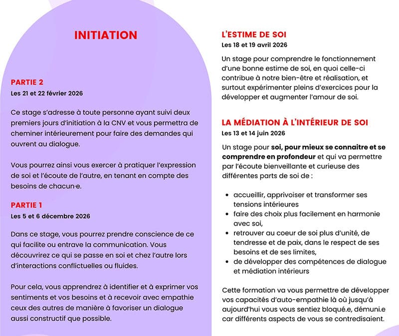 Stages CNV Suisse 2026